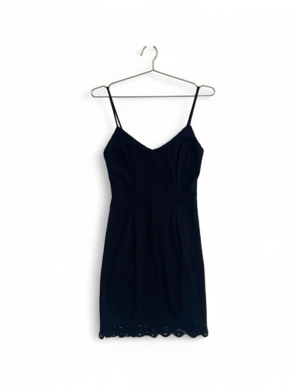 Vintage 90s Rampage Black Spaghetti Strap Bodycon Mini Dress Size S/M